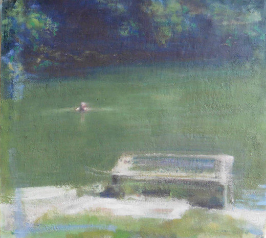 Der Schwimmer im Weiher