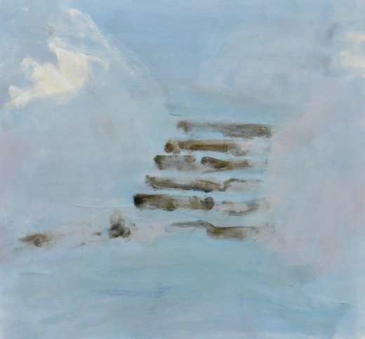 verschneite Treppe