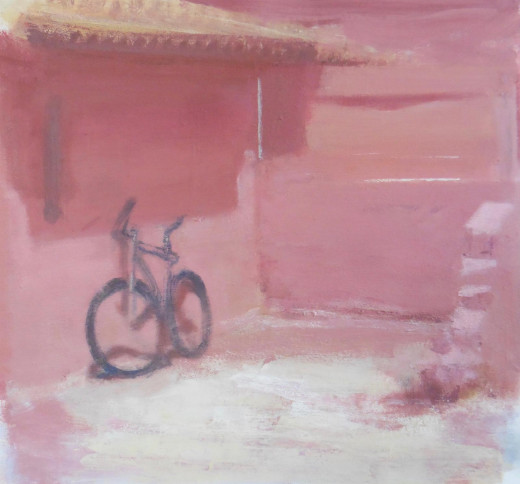 Arillas, Nische mit Fahrrad
