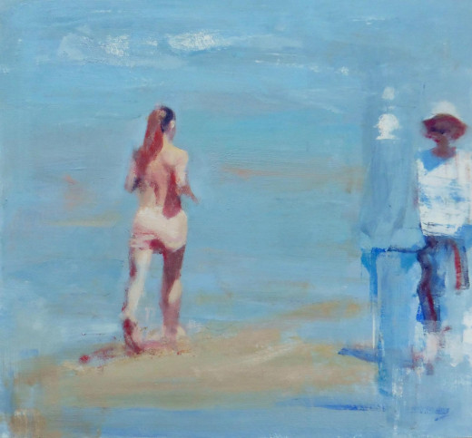 Läuferin am Strand